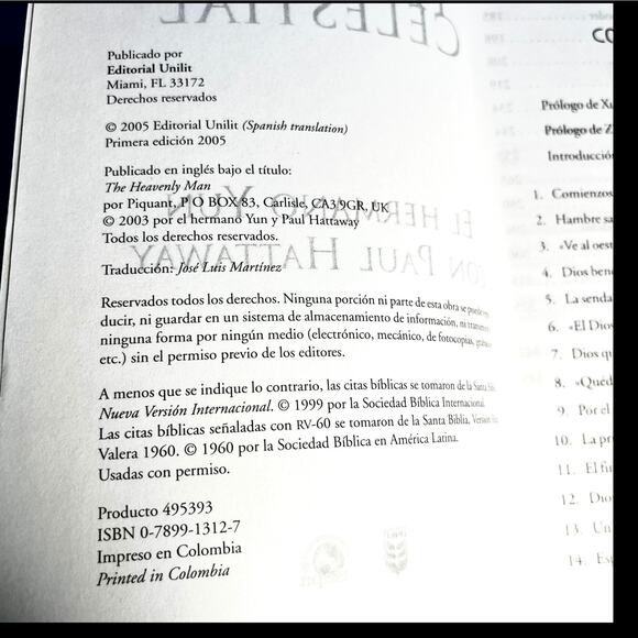 Spanish Edition: The Heavenly Man Brother Yun with Paul Hattaway Christianity - Picture 5 of 8